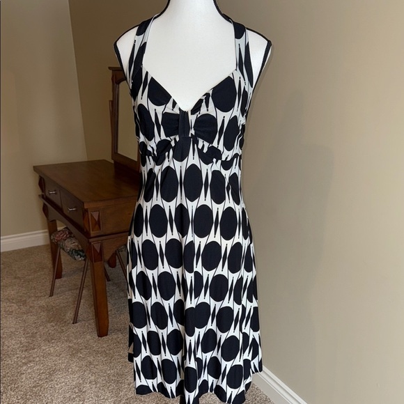 Stylish Black and White Halter Dress - Picture 1 of 11